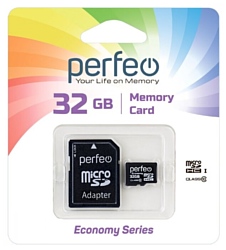 Perfeo microSDHC PF32GMCSH10AES 32GB (с адаптером)
