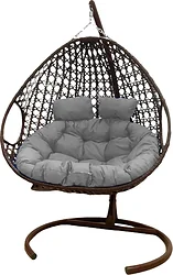 M-Group Для двоих Люкс 11510209 (коричневый ротанг/серая подушка)