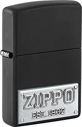 Зажигалка Zippo License Plate Black Matte 48689 Зажигалка Zippo License Plate Black Matte 48689