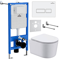 Унитаз Roxen Simple Compact в комплекте с инсталляцией StounFix Slim 6 в 1 920247 (кнопка: белый глянец) Унитаз Roxen Simple Compact в комплекте с инсталляцией StounFix Slim 6 в 1 920247 (кнопка: белый глянец)