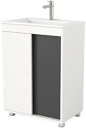 Тумба под умывальник Дабер 013 WeltWasser Deilbach 7517-60 Т13.6W.0.20 (белый древесный/серый)