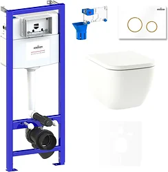 Унитаз Lavinia Boho Relfix One Compacto 7 в 1 75110098 (белый/золотистый пластик)