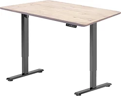 Стол для работы стоя ErgoSmart Wooden Electric Desk Prime 1300х750х27 мм (прямой край, дуб беленый/черный)
