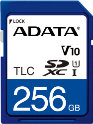 ADATA SD Card 256GB, 3D TLC, -25-85 C
