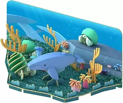 Конструктор Halftoys Ocean Горбатый кит с диорамой HO004