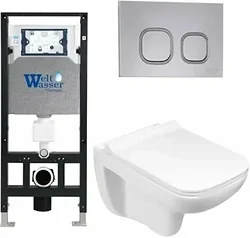 Унитаз WeltWasser Amberg 506+Kehlbach 004 GL-WT+Amberg RD-CR