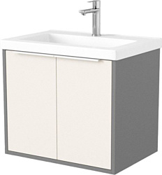 Тумба под умывальник Дабер 018 Тобага/Эридан/Артвин 60 Т18.6Т.0.19Б (бежевый/серый/ручка белая)