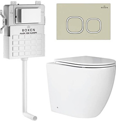 Унитаз Roxen Antares в комплекте с инсталляцией Attach 5 в 1 966965 (кнопка: пастель бежевый)