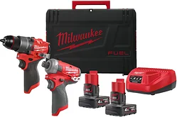 Дрель-шуруповерт Milwaukee M12 FPP2E2-402X 4933480594 (шуруповерт, винтоверт, 2 АКБ, кейс)