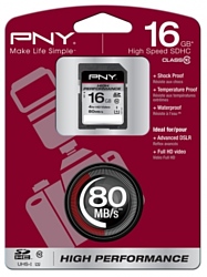 PNY High Performance SDHC class 10 UHS-I U1 16GB