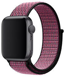 Apple Nike из плетеного нейлона 44 мм (розовый всплеск/пурпурн.)MWU42