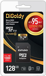 DiGoldy Extreme Pro microSDXC 128GB DG128GCSDXC10UHS-1-ELU3 (с адаптером Exployd)