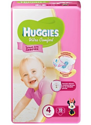 Huggies Ultra Comfort 4 (8-14 кг) для девочек 19 шт.