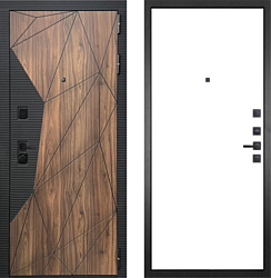 Двери Гранит Континент 003 205x86 (коричневый/белый, правый)