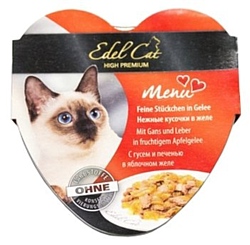 Edel Cat (0.085 кг) 30 шт. Консервы с Гусем и Печенью в яблочном желе