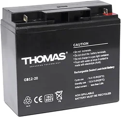 Аккумулятор для ибп Thomas GB 12-20 Ah 12V20Ah Аккумулятор для ибп Thomas GB 12-20 Ah 12V20Ah