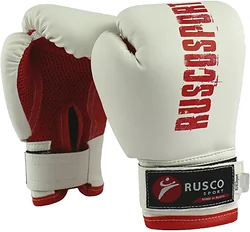 Перчатки для единоборств Rusco Sport 10 oz (белый/красный)