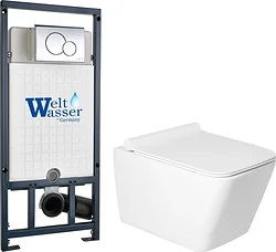 Унитаз Saniteco KW-9004W в комплекте с инсталляцией + Marberg 507 + Marberg 507 RD CR Унитаз Saniteco KW-9004W в комплекте с инсталляцией + Marberg 507 + Marberg 507 RD CR