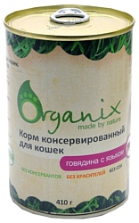 ORGANIX (0.41 кг) 1 шт. Консервы для кошек с говядиной и языком