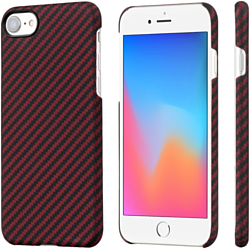 Pitaka MagEZ Case Pro для iPhone 8 (twill, черный/красный)