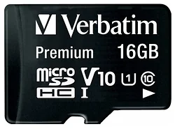 Карта памяти Verbatim Premium 44082 16GB + адаптер