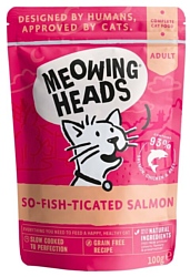 Meowing Heads (0.1 кг) Паучи So-fish-ticated Salmon для взрослых кошек, лосось и курица