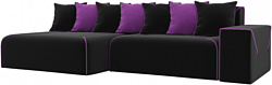 Лига диванов Кельн 105084 (левый, черный/фиолетовый)