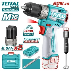 Дрель-шуруповерт Total TCKLI1628 (шуруповерт, блендер, 2 АКБ, кейс)