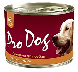 Pro Dog Для собак телятина и сладкий картофель консервы (0.2 кг) 1 шт.