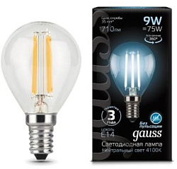 Gauss Filament Globe 9W 4100K E14 105801209