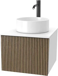 Тумба под умывальник ЗОВ Кито 40 K40LW0MRMC-LDSPWС0 (белый/тростник)