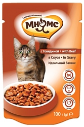 Мнямс (0.1 кг) 1 шт. Говядина в соусе пауч для кошек