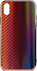 EXPERTS Aurora Glass для Apple iPhone X/XS с LOGO (красно-черный)