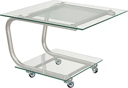Журнальный столик Мебелик Дуэт 9 (металлик/прозрачный) Журнальный столик Мебелик Дуэт 9 (металлик/прозрачный)