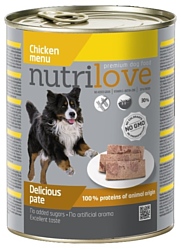nutrilove Dogs - Delicious pate - Chicken menu