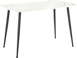 Кухонный стол Halmar Marco 120/70 (белый мрамор/черный)