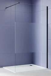 Aquatek Walk in с держателем 90x200 AQ.WI.090.3BL (черный/прозрачное с матовой полосой)