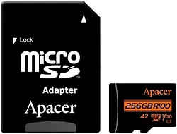 Карта памяти Apacer microSDXC AP256GMCSX10UB-R 256GB (с адаптером)