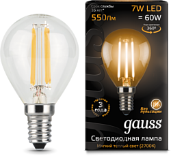 Gauss LED Filament Globe 7W 2700K E14 105801107