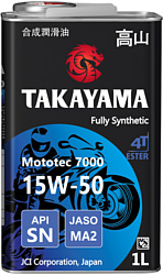 Моторное масло Takayama Mototec 7000 4T 15W-50 1л