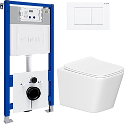 Унитаз Lauter Square 214903 с кнопкой 219702J (прямоугольная, белый)