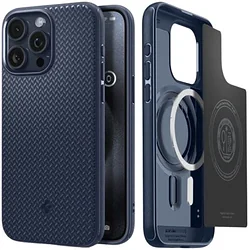 Чехол для телефона Spigen Mag Armor (MagFit) для iPhone 15 Pro ACS06737 (темно-синий) Чехол для телефона Spigen Mag Armor (MagFit) для iPhone 15 Pro ACS06737 (темно-синий)