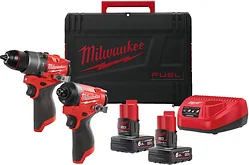 Дрель-шуруповерт Milwaukee M12 FPP2A2-602X Fuel 4933480588 (шуруповерт, винтоверт, 2 АКБ, кейс)