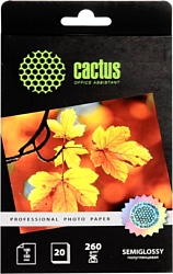 CACTUS Полуглянцевая A6 260 г/кв.м. 20 листов (CS-SGA626020)