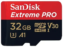 Карта памяти SanDisk Extreme Pro microSDHC Class 10 UHS Class 3 V30 A1 100MB/s 32GB + SD adapter Карта памяти SanDisk Extreme Pro microSDHC Class 10 UHS Class 3 V30 A1 100MB/s 32GB + SD adapter