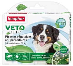 Beaphar Капли veto pure для собак крупных пород 6 пипеток