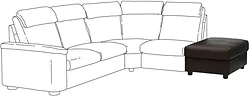 Элемент модульного дивана Ikea Лидгульт 904.058.07 (гранн/бумстад темно-коричневый)