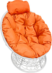 M-Group Папасан пружинка мини 12090107 (белый ротанг/оранжевая подушка)
