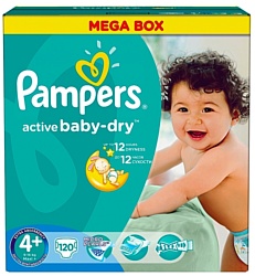 Pampers Active Baby-Dry 4+ MaxiPlus (120 шт.)
