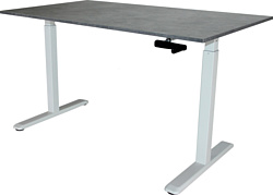 ErgoSmart Manual Desk (бетон чикаго светло-серый/белый)